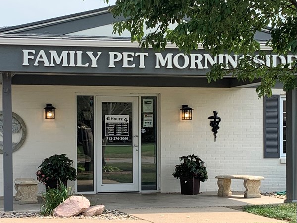 This Morningside vet clinic is right next to the neighborhood on your way in 