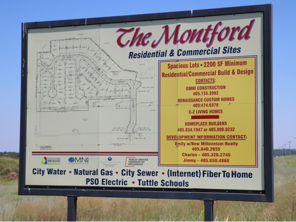 The Montford in Tuttle has open lots for residential and commercial  