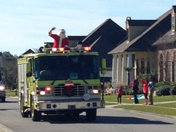 Santa visits Woodridge subdivision on a St.George Fire Department truck
