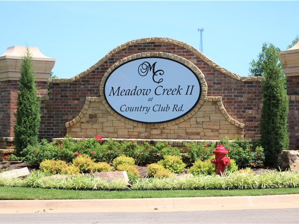 Meadow Creek entrance is located off Country Club Rd 