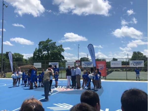 Dedication of McAlester's new awesome basketball court donated by the OKC Thunder