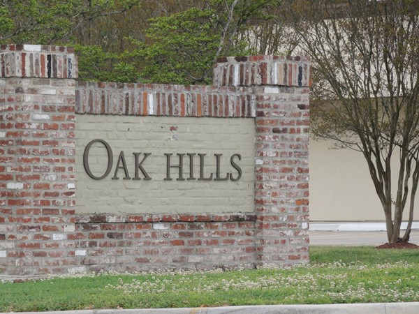 Entrance to Oak Hills Subdivision off Perkins Road