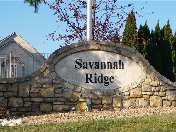 Entry to Savannah Ridge Subdivision