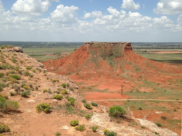 View from atop one of the mountains at Gloss Mountain State Park