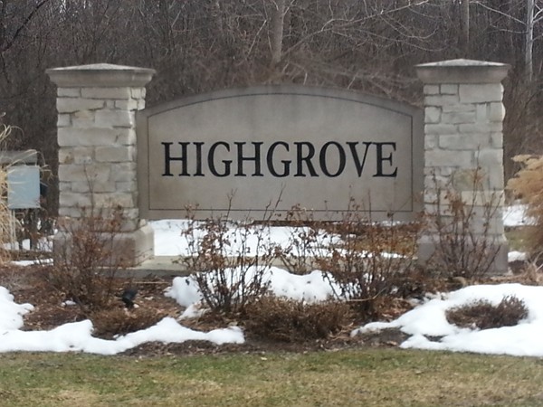 Entryway to Highgrove Subdivision