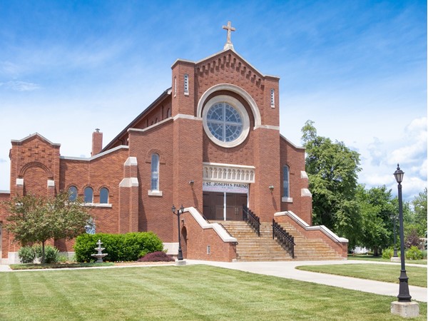 Saint Joseph Church is beautifully landscaped. Come and enjoy a walk through roses