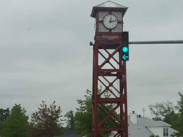 The clock at Midtown is the perfect entrance for sought after Forest Cove neighborhood in Bryant