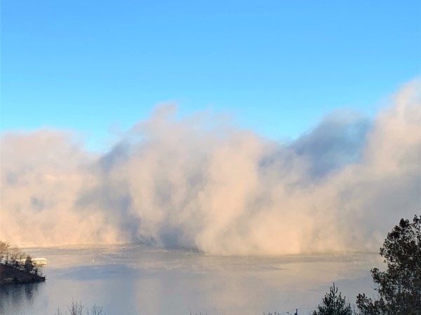 Spectacular watching the steam rise in the morning from the warm water to the cold air