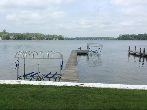Long view from private dock across Paw Paw Lake in Berrien County
