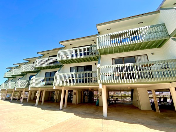 View of the Beachwalk Condos from inside the driveway