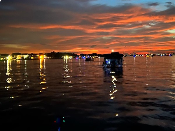 Beautiful sunset on the Jourdan River