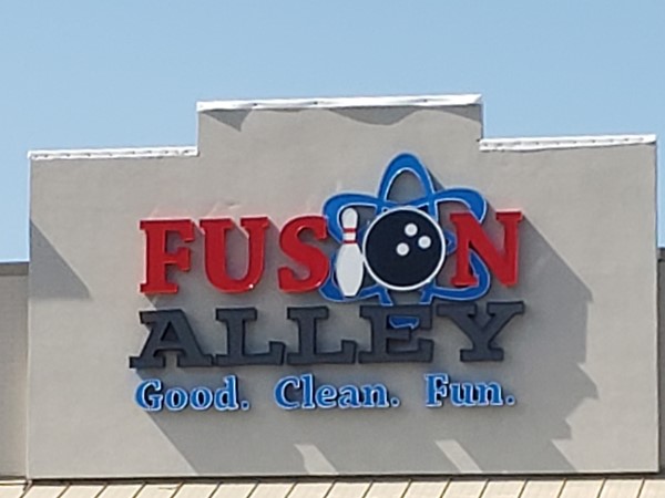 New sign at Fusion Alley 