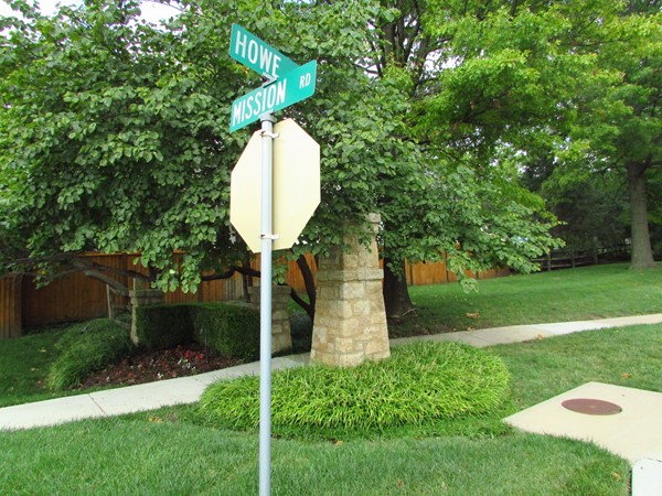 Northern entrance to the subdivision at Mission Road and Howe Lane