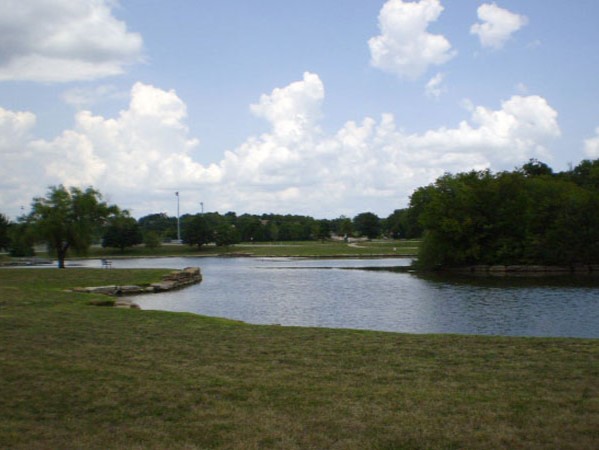 Fishing pond and island at Anneberg Park