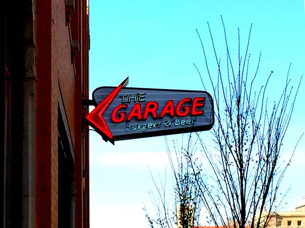 The Garage features burgers and beer with indoor/outdoor dining
