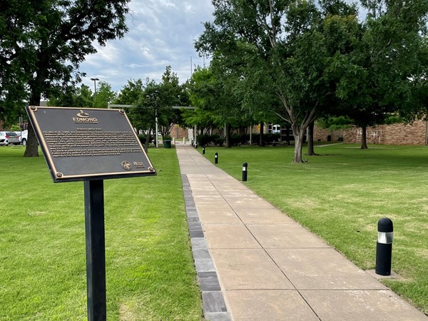 Pathway leading to the Edmond Library from Shannon Miller Park 