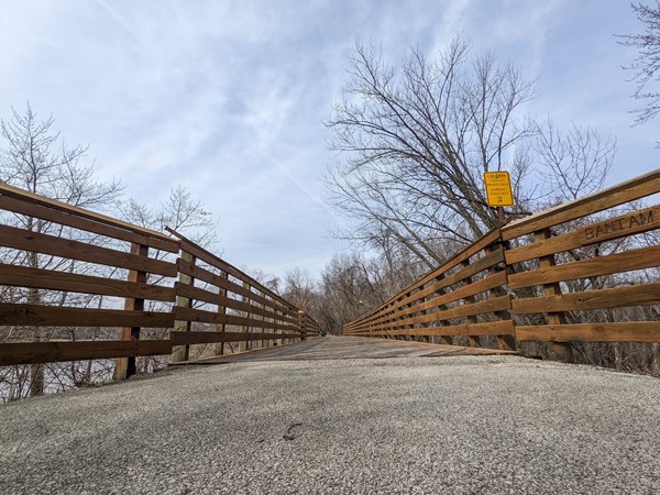 The Rail Trail bridge in Waverly offers views overlooking the river