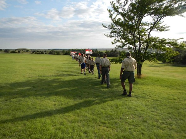 Boy Scouts of America Troop 41 visiting the Flint Hills