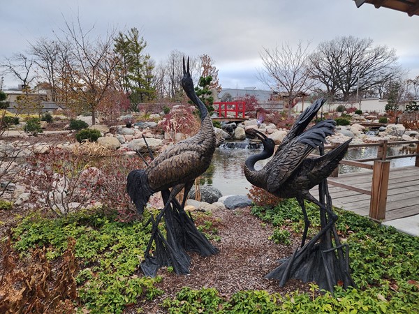 Crane statues at the Topeka Zoo