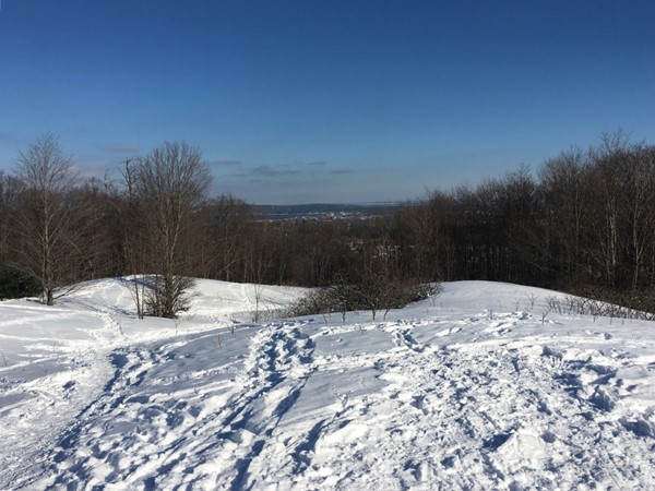 Snowshoe the trails at Grand Traverse Commons for fantastic views