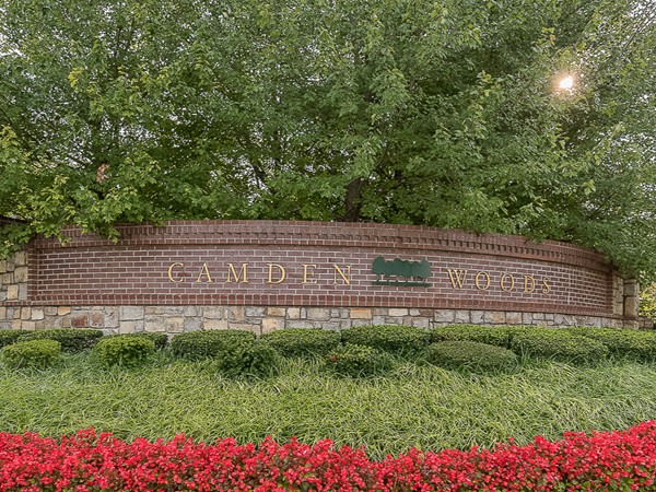 Entry monument for Camden Woods
