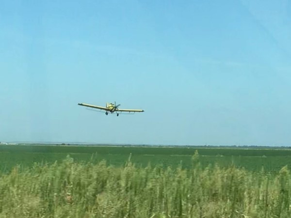 Spraying the crops south of Altus