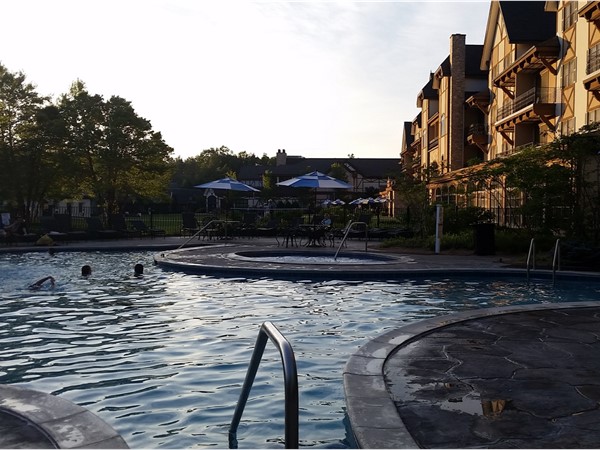Swimming at Boyne Mountain Resort is a treat. Indoor/outdoor pool and heating