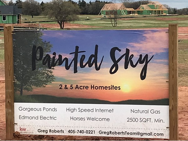 Entrance sign to Painted Sky