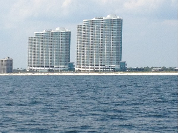 Great view of the South side of Turquoise Place from aboard the Wildhearts Catamaran.