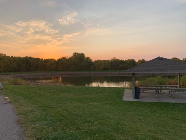Sunrise at Prairie Lake where you can fish, picnic and talk or bike the trails 