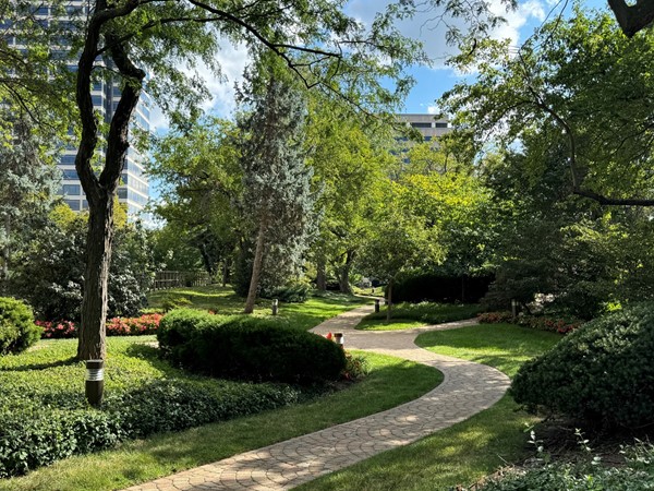 Beautiful private gardens at Santa Fe Place Condos