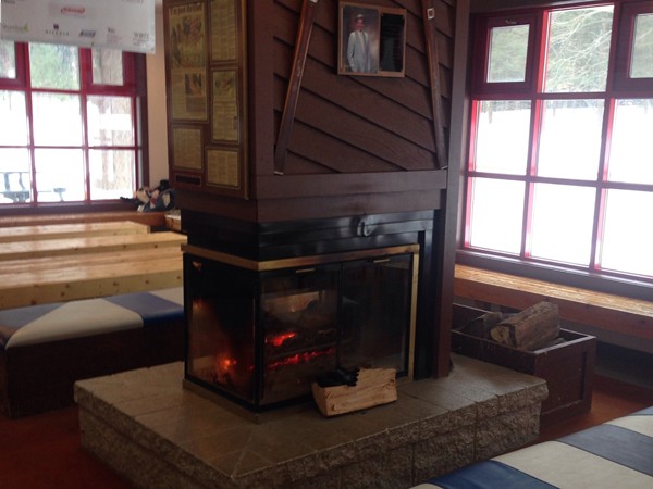Warm up by the fire with a hot beverage at the Winter Sports Complex 