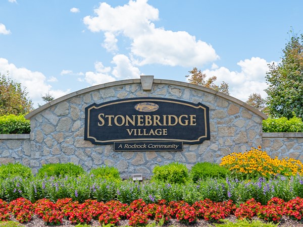 Entry monument for Stonebridge Village, Olathe KS - A Rodrock community development