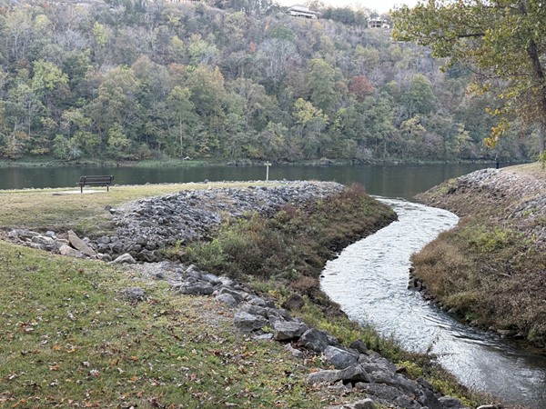 Calm evening on the river, fall is coming 