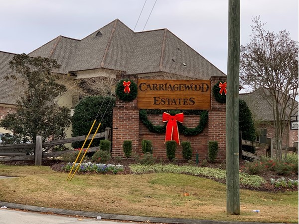 Carriagewood Estates located off of Vignes Rd. in Baton Rouge is all dressed up for Christmas