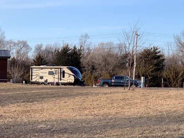 Early spring camping enthusiast making the best of some warm days at Big Woods Campground