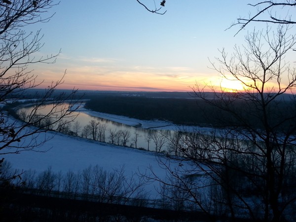 Sunset over the Missouri River at Weston Bend State Park