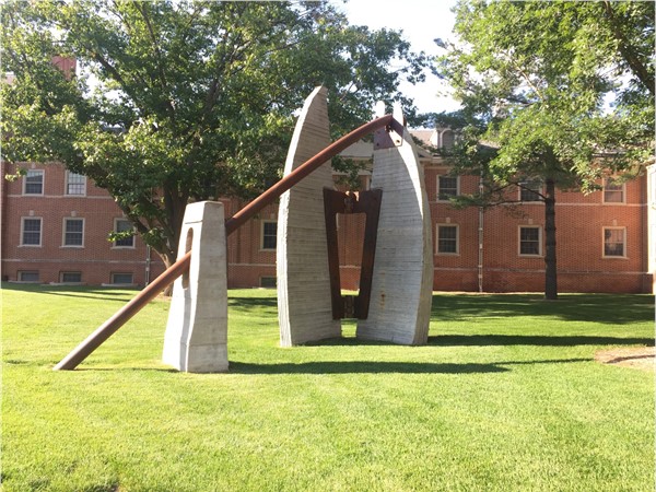 "Redtail" by Chicago artist, Mike Baur is a new sculpture near Bartlett Hall 