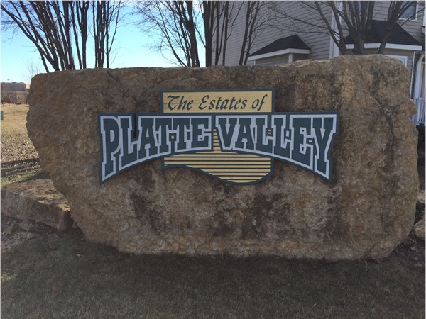 Entrance sign for the Estates of Platte Valley
