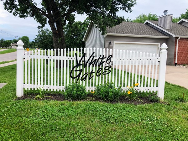 White Gates subdivision entrance sign 