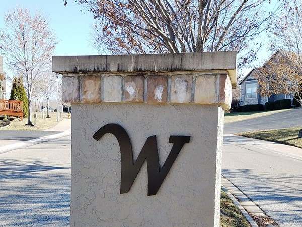 One of the entrance monuments at Willowbrooke Villas