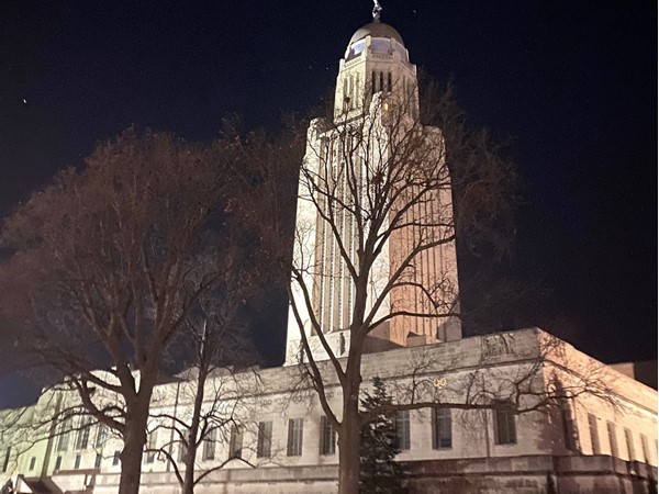 Nebraska State Capitol at night