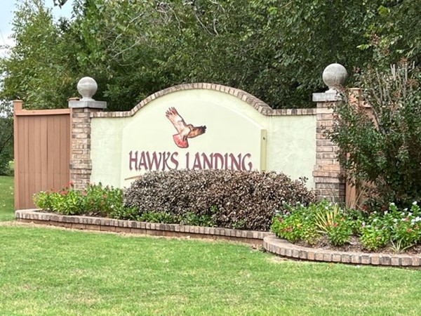 Hawks Landing entrance sign