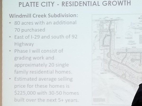 Windmill Creek Subdivision announcement at the City of Platte City Chamber luncheon by EDC