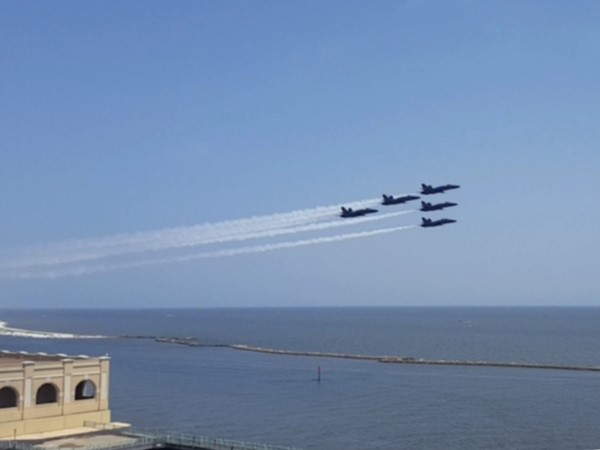 Blue Angel's practicing over Beau Rivage Casino