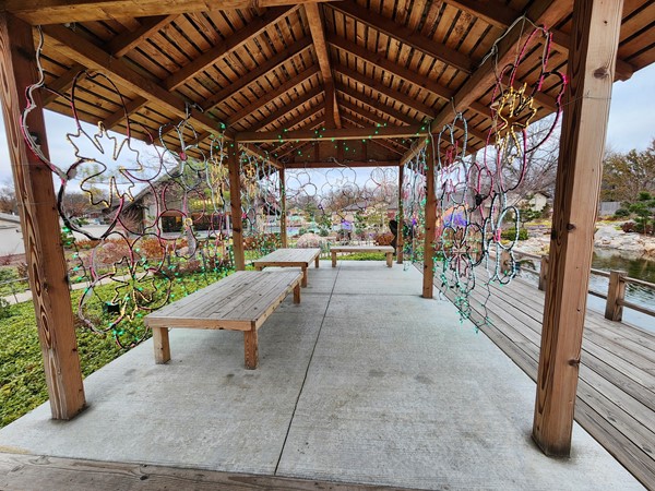 Rest area in the Japanese gardens at the Topeka Zoo