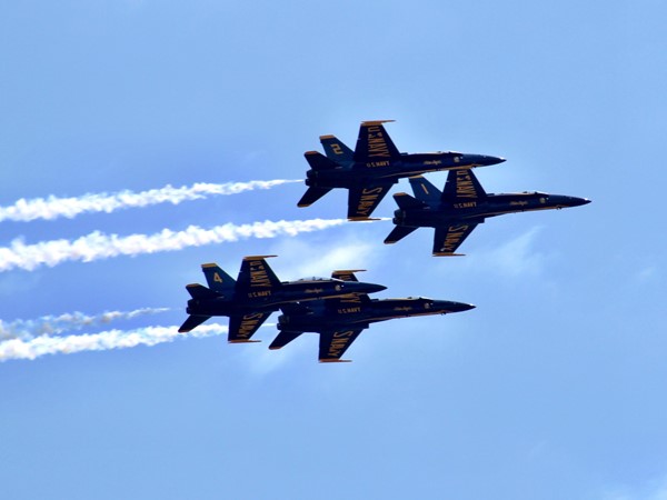 Blue Angels flying Over Biloxi