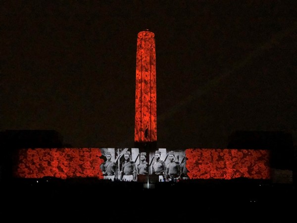 The poppy display at WW1 Museum/Liberty Memorial in honor of 100 years after Armistice Day