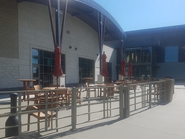 The Olathe Community Center's outdoor patio is included with wedding event rentals