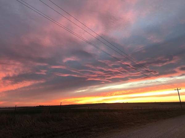 Pastures and sunset are beautiful around Christmas time in Western Oklahoma 